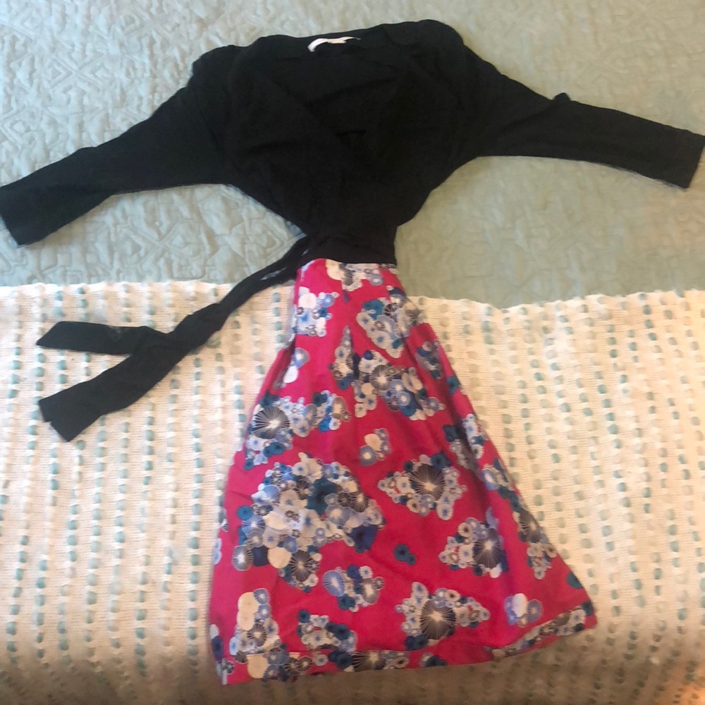 DVF Full Skirt Wrap Dress